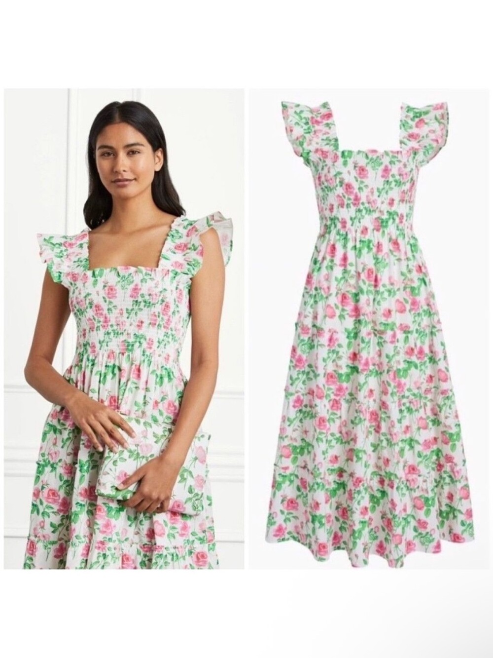 Hill House Ellie Nap Dress in Pink Rose Floral - Medium
